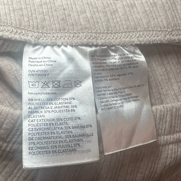 H&M Mama Maternity Midi Skirt Ribbed Grey Long Size Medium - Picture 3 of 4